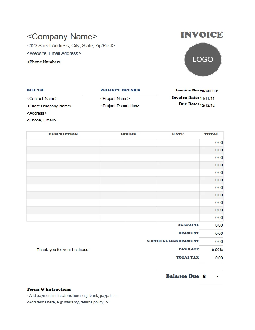 Photographer Invoice Template for Professional Freelance Billing Photographer invoice template with itemised fields for shoot dates and client details